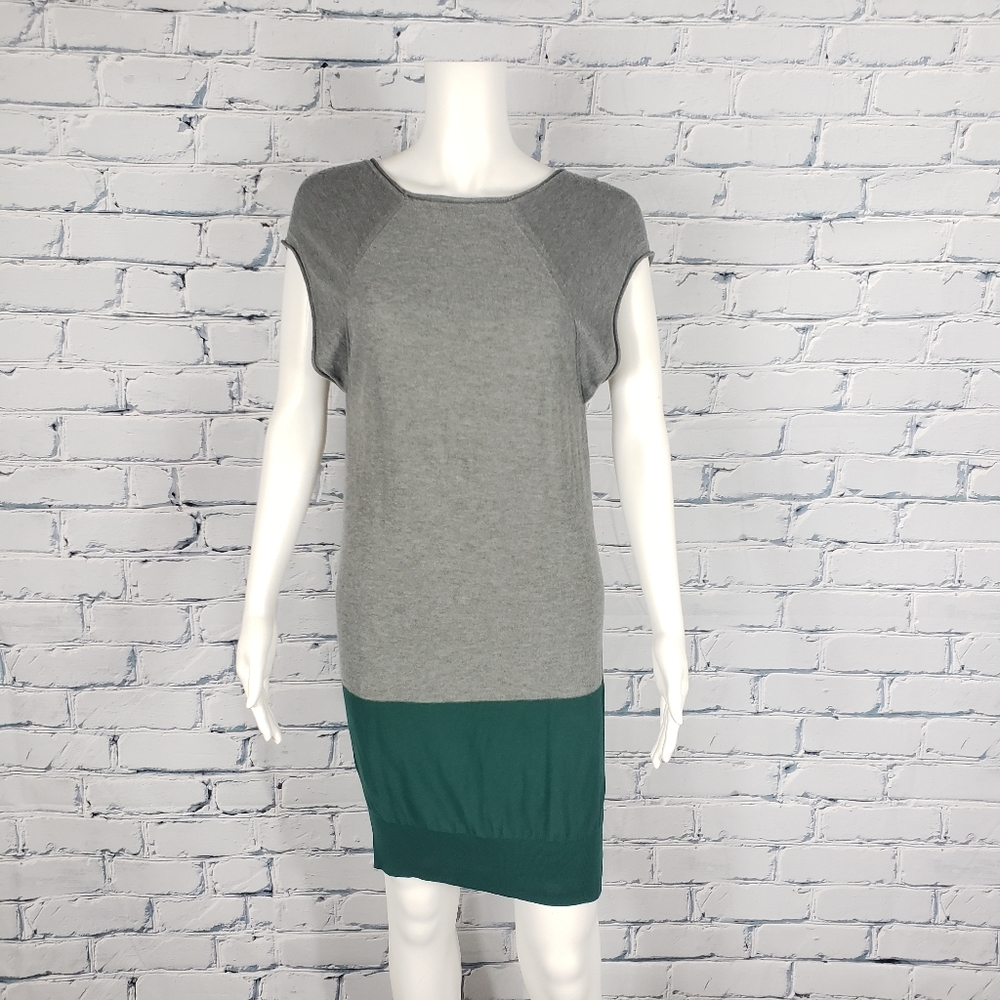 T Alexander Wang Gray and Green Sweater Dress